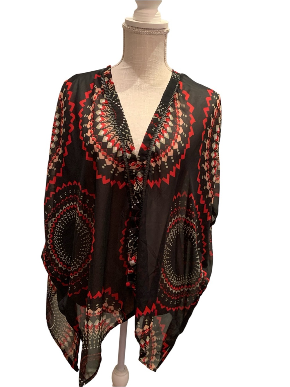 NWT! ANGIE BOHEMIAN COLORFUL KIMONO/COVER-UP TOP. EXCELLENT CONDITION!